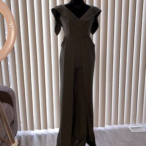 Olive Green Jumpsuit with pockets, wide leg